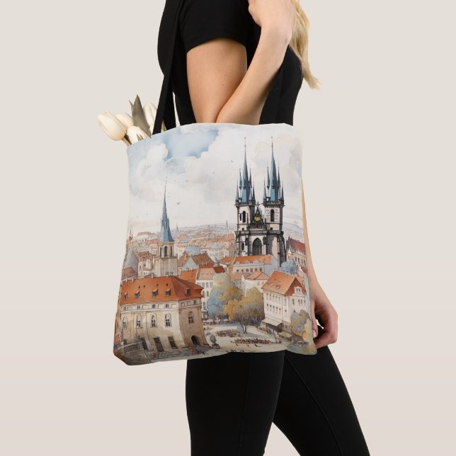 Praga personalizada de tote tote com Impressão (Close Up)