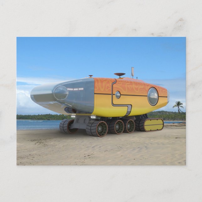 Praia 3D do RocketLodge - Cartão postal (Frente)