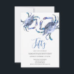 Praia 50º Aniversário Convites Caranguejo<br><div class="desc">Diga à praia de A Belle 50th Aniversário que o convite enquadra seus detalhes de eventos com uma borda superior de caranguejos de aquarela azuis. Uma cor correspondente enfeita a parte de trás do seu convite. Um chic da praia, mas uma escolha moderna para a sua Festa de aniversário ou...</div>