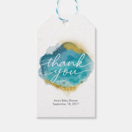 Praia Aqua e ouro Obrigado etiquetas a favor