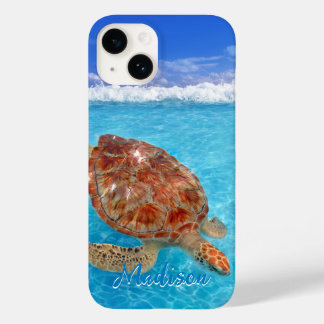Praia Azul de Tartaruga do Mar Moderno Personaliza
