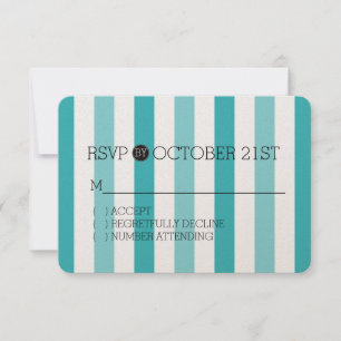 Praia Blue Turquoise Stripes RSVP