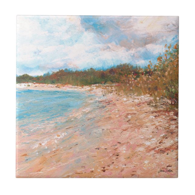 Praia Coastal Michigan Shoreline Art (Frente)