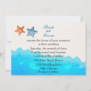 Praia Com Convite Para Casamento De Starfish