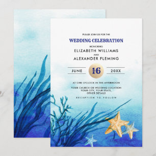 Praia  Convites para Casamento de Starfish Waterco
