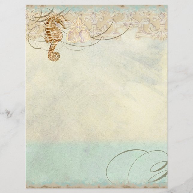 Praia Costeira de Cavalo do Mar - Papel de Carta M (Frente)