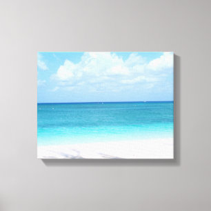 Praia da ilha de Grande Caimão & canvas do oceano