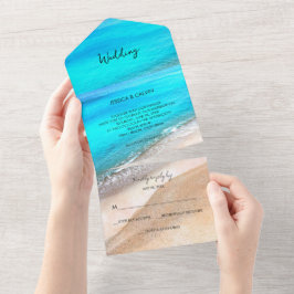 Praia da praia Verão 3 em 1 Convite para Casamento