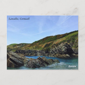 Praia de Lansallos, Cornwall. Cartão Postal