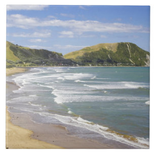 Praia de Makorori perto de Gisborne, Eastland, Nov