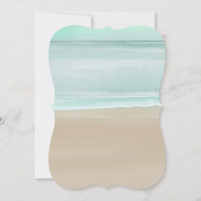 praia de ondas oceânicas de convite de casamento (Frente)