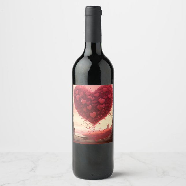 Praia do Amor: Etiqueta do Vinho Namorados (Frente)
