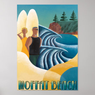Praia do Art Deco Poster Moffat