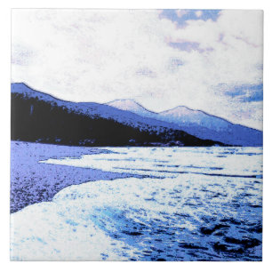 Praia do Crepúsculo em tons de azul