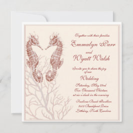 praia do mar - convite para casamento marrom