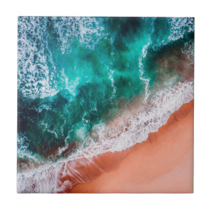 Praia do oceano azul Monograma Mar litoral ombre