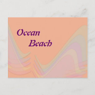 Praia do Oceano Cartão Postal Asas Pastel Califórn