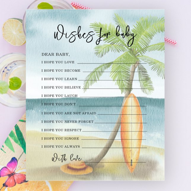 Praia do surf de Aquarela - desejos de bebê (Criador carregado)