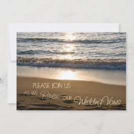 Praia em convites da renovação do voto de