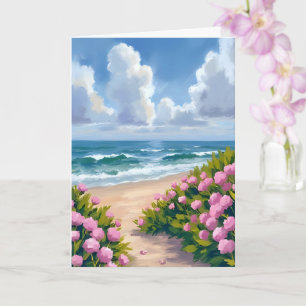 Praia em Flor Cartão Costeiro Oceânico de Hortên
