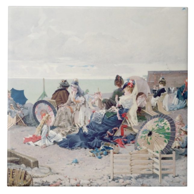 Praia em Yport, 1878 (óleo em canvas) (Frente)