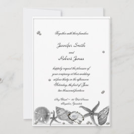 Praia Glamorosa no Convite para Casamento de Prata