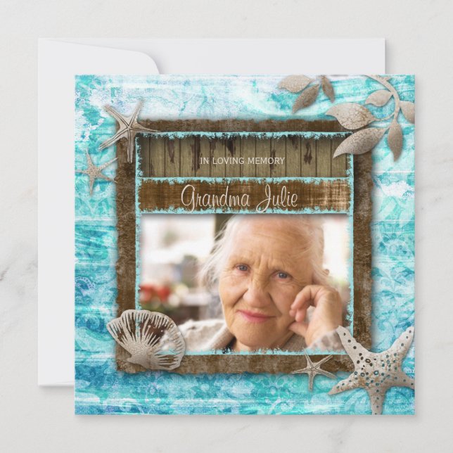 Praia Memorial Anúncio Funeral Vintage (Frente)