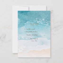 Praia, Menu de Casamento de Fundo de Aquarela Oceâ