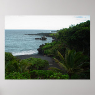 Praia na estrada a Hana, poster de Maui Havaí