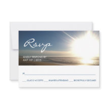 Praia no Sunset - Placa de resposta RSVP