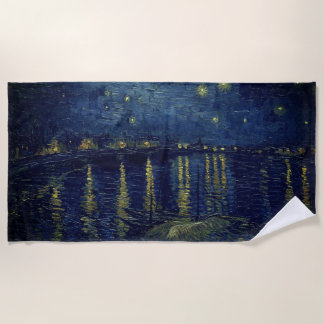 Praia Noite Estrelada de Van Gogh na Toalha Rhone Beach