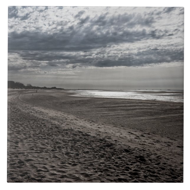 Praia nublada no Mar do Norte (Frente)