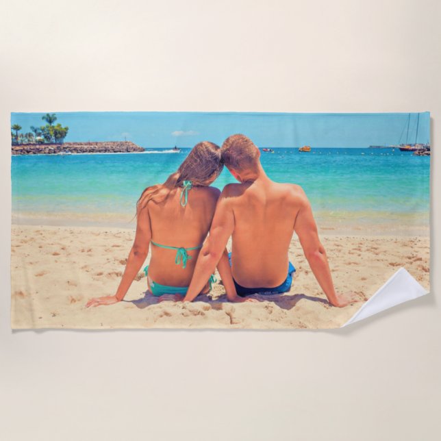 Praia Personalize seu presente personalizado de toalha d (Frente)