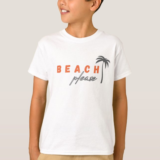 praia, por favor. Camiseta Infantil (Frente)