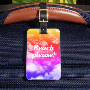 Praia, por favor - etiqueta de bagagem