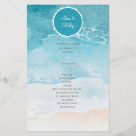 Praia, Programa de Casamento de Fundo de Aquarela