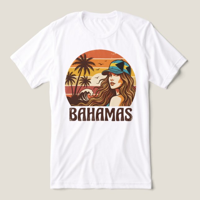 Praia Retro das Bahamas Mulheres Férias de Verão P (Design frontal)