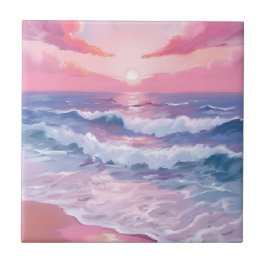 Praia Rosa Arte de Pintura da Costa do Oceano