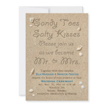 Praia Sandy Toes Salty Kisses Convite para Casamen