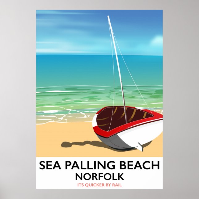 Praia Sea Palling Norfolk poster de praia (Frente)