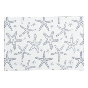 Praia Sealife Starfish Azul e Branco Padrão
