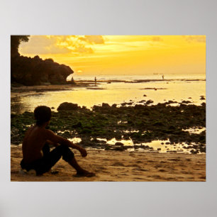 Praia sem redução Bali de Padang do poster (24"