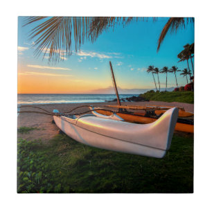 Praia sul de Maui no por do sol   Maui, Havaí