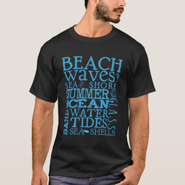 Praia T Camisas Para Homens Mar Considerado (Frente)