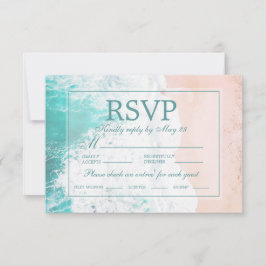 Praia Teal Oceano Areia Casamento RSVP