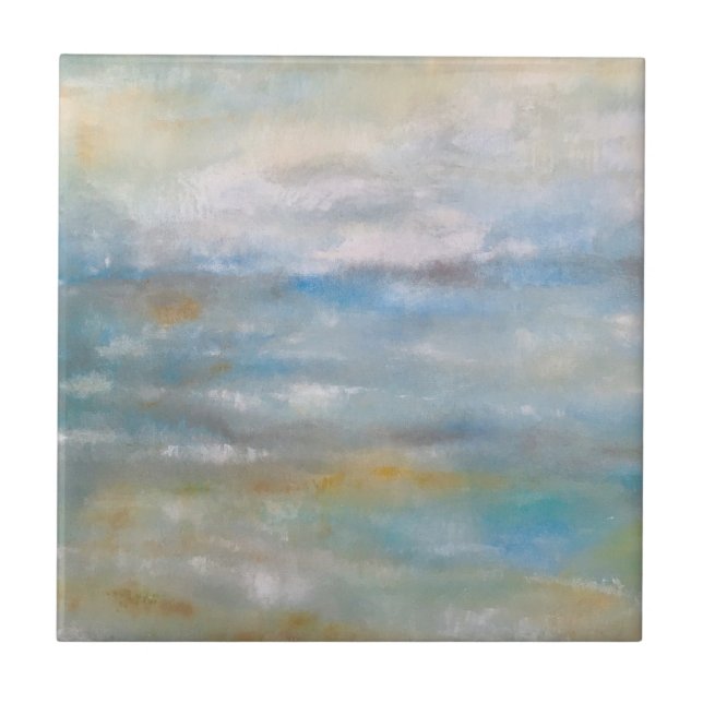 Praia Tema Costeiro Abstrato Art Praia (Frente)