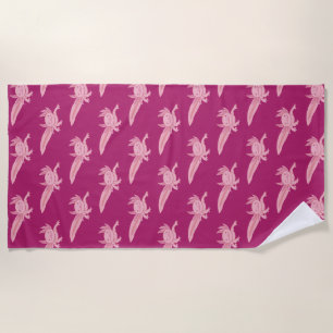 Praia Toalha de Axolote Rosa Sorridente – Design Kawaii