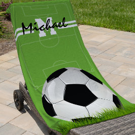 Praia Toalha de Futebol Infantil Personalizada Monograma