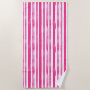 Praia Toalha de praia, de Stripe, rosa quente, em greve