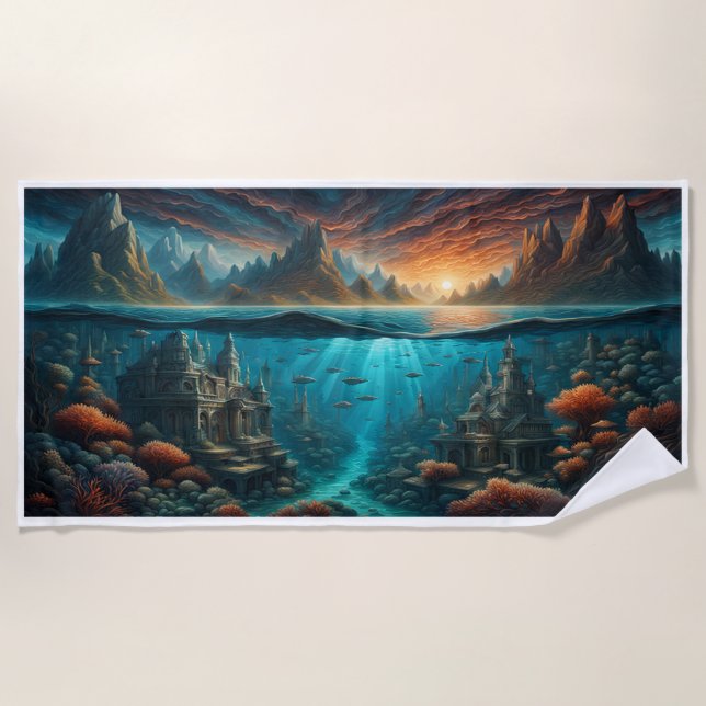 Praia Toalha de praia, submarina, vida marinha, subaquát (Frente)